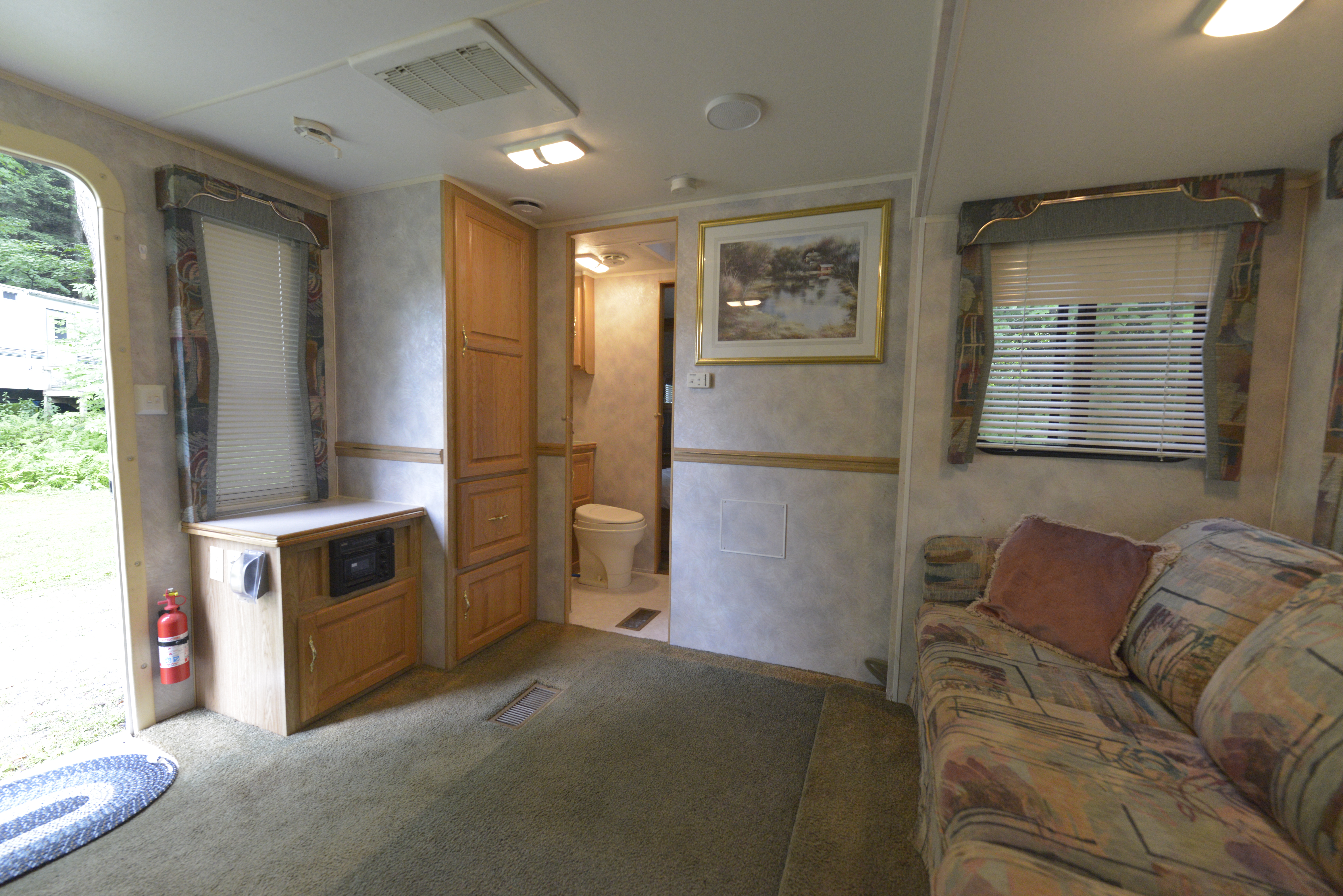 Living Area into Bathroom